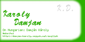 karoly damjan business card