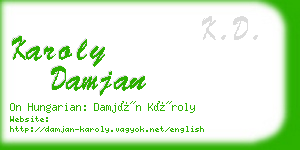 karoly damjan business card
